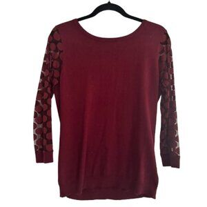 ANTHROPOLOGIE Sparrow Sheer Polka Dot Sleeve Sweater Top Size Medium